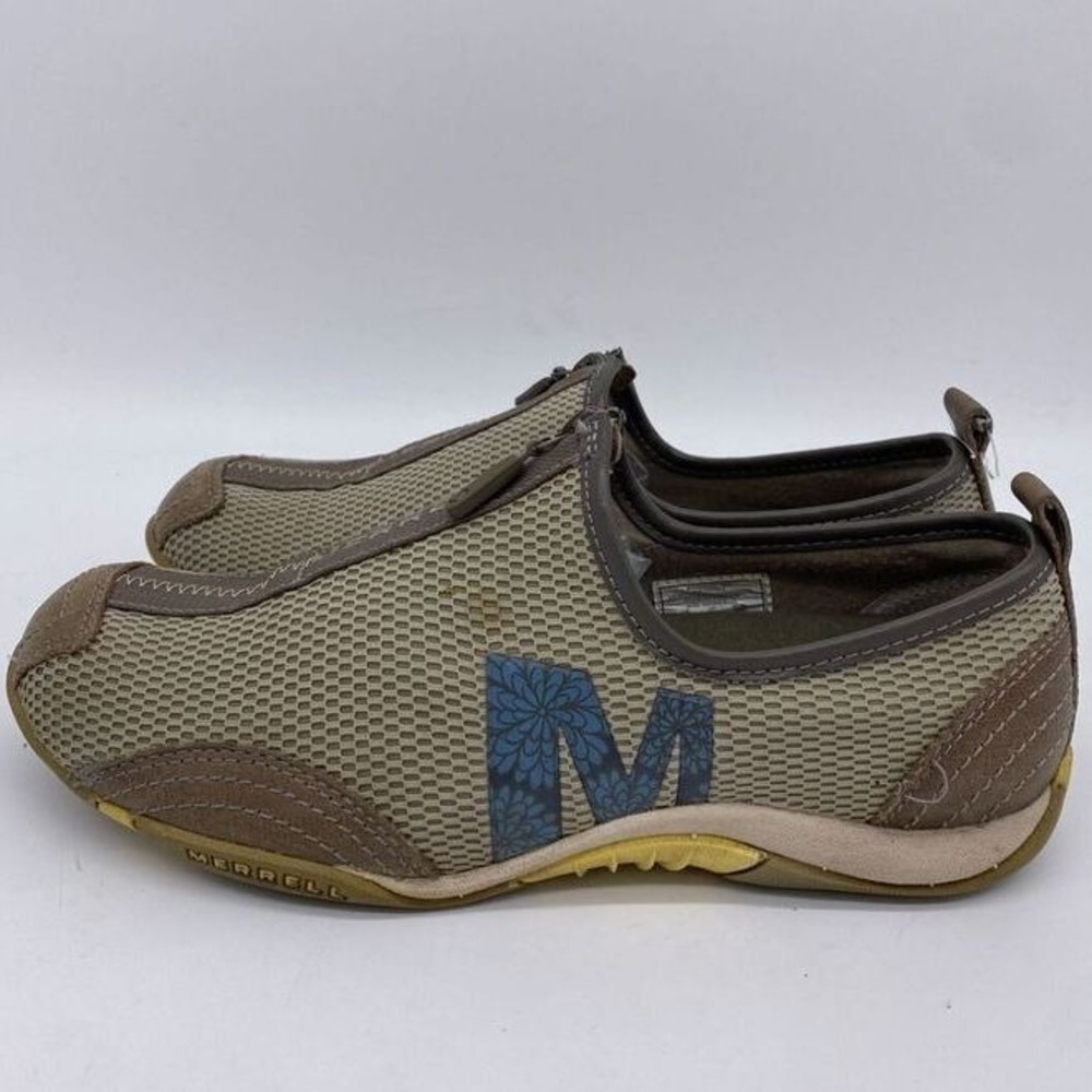Merrell Shoes Women 7 Brown Barrado Zipper Walking Hiking Slip On Outdoor Ladies